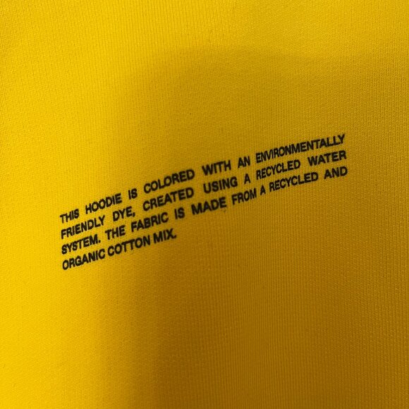 Pangaia yellow cotton hoodie sz. m - Picture 3 of 10